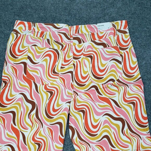 Rue21 Jeans Womens Plus 3X Multicolor Denim Skate Straight Leg Wavy Stretch New - Picture 6 of 12